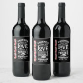 Étiquette Pour Bouteilles De Vin Les amis montrent leur amour (Bouteilles)