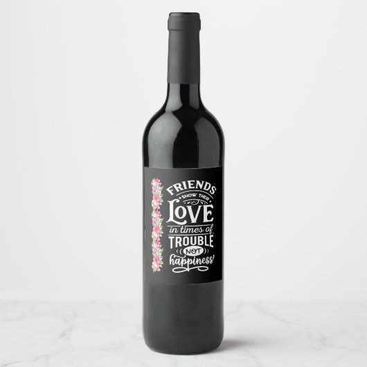 Étiquette Pour Bouteilles De Vin Les amis montrent leur amour (Devant)
