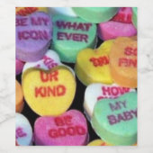 Étiquette Pour Bouteilles De Vin Les coeurs de bonbons de Valentine (Étiquettes simples)