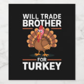 Étiquette Pour Bouteilles De Vin Les enfants de Thanksgiving échangeront leur frère (Étiquettes simples)