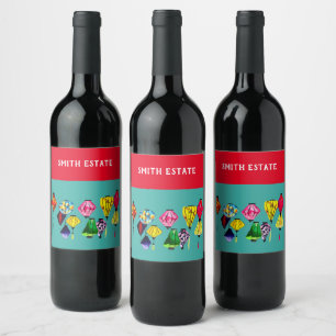 Étiquette Pour Bouteilles De Vin Les lanternes chinoises colorées
