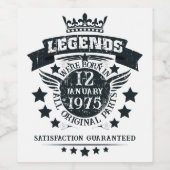 Étiquette Pour Bouteilles De Vin Les légendes personnalisées sont nées à la date Mo (Étiquettes simples)