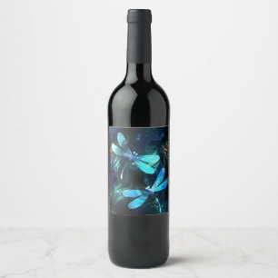 Étiquette Pour Bouteilles De Vin Les libellules du lac