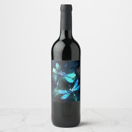 Étiquette Pour Bouteilles De Vin Les libellules du lac (Devant)