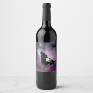 Étiquette Pour Bouteilles De Vin Les loups superbes