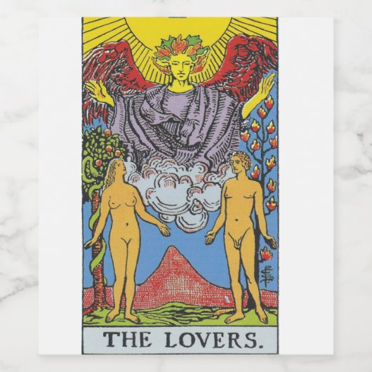 Étiquette Pour Bouteilles De Vin Les Lovers Tarot Card Tarots Lecture (Étiquettes simples)