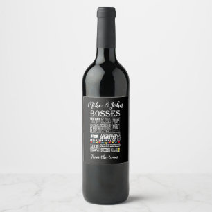 Étiquette Pour Bouteilles De Vin Les patrons Wine jour ou semaine d'appréciation d