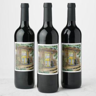 Étiquette Pour Bouteilles De Vin Les visiteurs de grand-mère