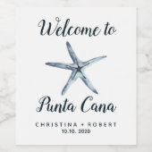 Étiquette Pour Bouteilles De Vin L'étoile bleue | Mariage maritime nautique (Étiquettes simples)