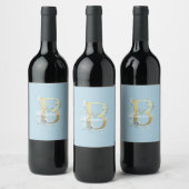 Étiquette Pour Bouteilles De Vin Lettre "B" dorée personnalisable (Bouteilles)