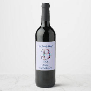 Étiquette Pour Bouteilles De Vin Lettre de style de Cravate de la Réunion familiale