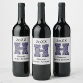 Étiquette Pour Bouteilles De Vin Lettre mosaïque H Nom Monogramme (Bouteilles)