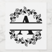 Étiquette Pour Bouteilles De Vin Lettre Personnaliser A Monogramme fractionné (Étiquettes simples)