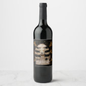 ÉTIQUETTE POUR BOUTEILLES DE VIN LÉVRIER AFGHAN OR (Devant)