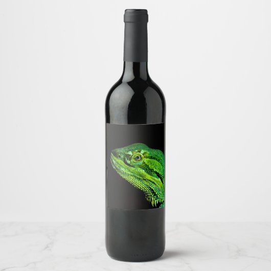 Étiquette Pour Bouteilles De Vin Lézard de dragon (Devant)