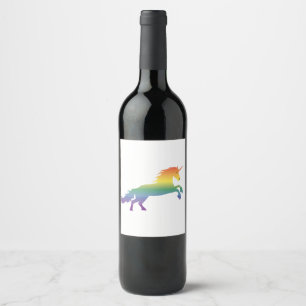 Étiquette Pour Bouteilles De Vin Lgbt de licorne d'arc-en-ciel