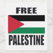 Étiquette Pour Bouteilles De Vin Libérez la Palestine (Étiquettes simples)
