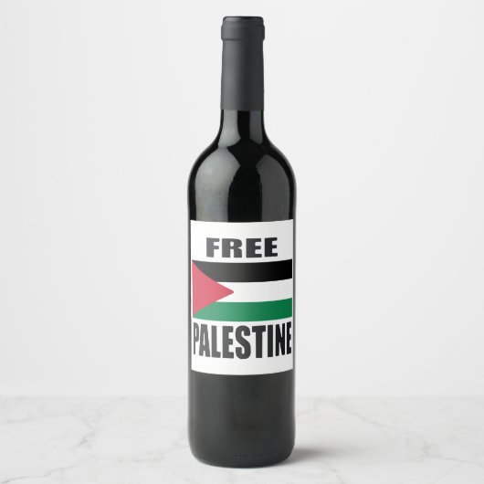 Étiquette Pour Bouteilles De Vin Libérez la Palestine (Devant)