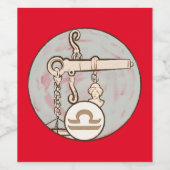 Étiquette Pour Bouteilles De Vin Libra Mucha Art Nouveau (Étiquettes simples)