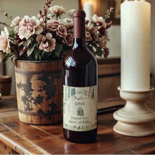 Étiquette Pour Bouteilles De Vin Library Chapter ONE Blue Boy Book 1st Birthday