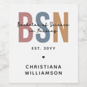 Étiquette Pour Bouteilles De Vin Licence BSN en sciences infirmières sur mesure (Étiquettes simples)