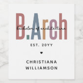 Étiquette Pour Bouteilles De Vin Licence en architecture personnalisée (Étiquettes simples)