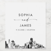 Étiquette Pour Bouteilles De Vin Ligne de Houston (Étiquettes simples)