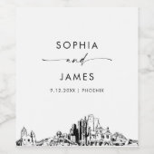 Étiquette Pour Bouteilles De Vin Ligne de Phoenix (Étiquettes simples)