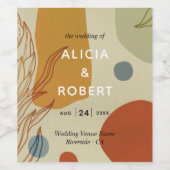 Étiquette Pour Bouteilles De Vin Ligne moderne tendance Abstraite Protea Botanique (Étiquettes simples)