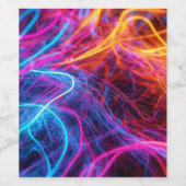 Étiquette Pour Bouteilles De Vin Lignes de néon (Étiquettes simples)