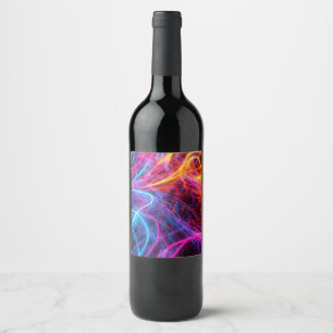 Étiquette Pour Bouteilles De Vin Lignes de néon