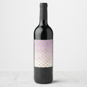 Étiquette Pour Bouteilles De Vin Lila doré pailleté de sirène, scintillant et fémin