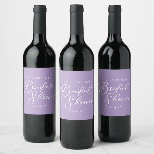 Étiquette Pour Bouteilles De Vin Lilac Purple Bridal Shower Personalized (Bouteilles)