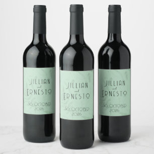 Étiquette Pour Bouteilles De Vin Lily de la Vallée Vert doux avec graphique