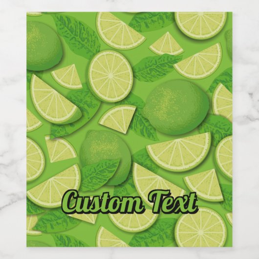 Étiquette Pour Bouteilles De Vin Lime (Étiquettes simples)