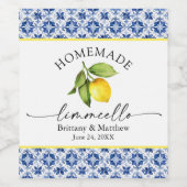 Étiquette Pour Bouteilles De Vin Limoncello Calligraphie Aquarelle Citron Carrelage (Étiquettes simples)