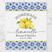 Étiquette Pour Bouteilles De Vin Limoncello Calligraphie Aquarelle Citrons Carrelag (Étiquettes simples)