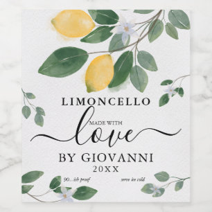 Étiquette Pour Bouteilles De Vin Limoncello Élégant Botanique au Citron Fait avec A