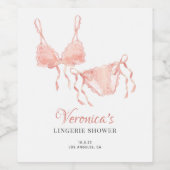 Étiquette Pour Bouteilles De Vin Lingerie Blush de Mariée (Étiquettes simples)
