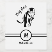 Étiquette Pour Bouteilles De Vin Lion Lion Lion, roi noir (Étiquettes simples)