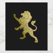 Étiquette Pour Bouteilles De Vin Lion royal d'or noir (Étiquettes simples)