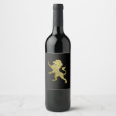 Étiquette Pour Bouteilles De Vin Lion royal d'or noir (Devant)