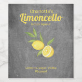 Étiquette Pour Bouteilles De Vin Liqueur de citron Limoncello personnalisé (Étiquettes simples)