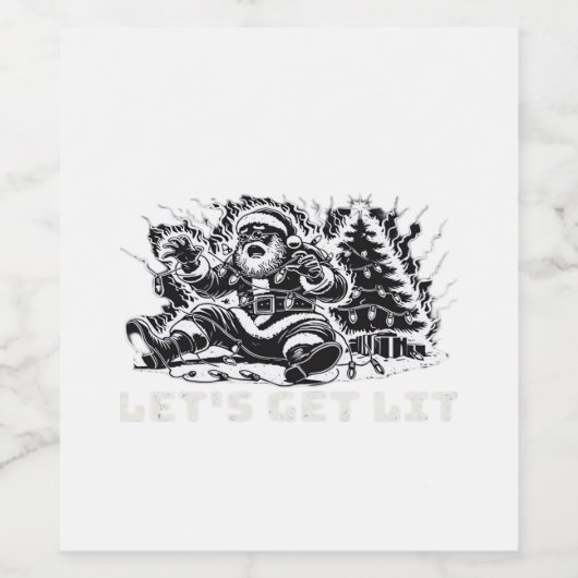 Étiquette Pour Bouteilles De Vin Lit Drôle Vibe de Noël Classique (Étiquettes simples)