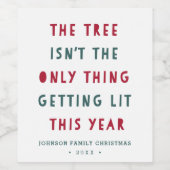 Étiquette Pour Bouteilles De Vin Lit | Funny Noël personnalisé (Étiquettes simples)