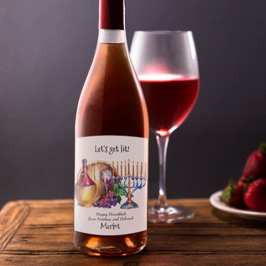 Étiquette Pour Bouteilles De Vin Lit Hanoukka Drôle Vin Cadeau