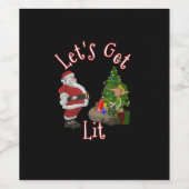 Étiquette Pour Bouteilles De Vin Lit Père Noël Christmas Tree Design (Étiquettes simples)