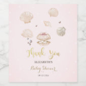 Étiquette Pour Bouteilles De Vin Little Pearl Seashells Dots Baby Shower (Étiquettes simples)