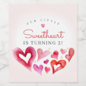 Étiquette Pour Bouteilles De Vin Little Sweethee Février fête d'anniversaire (Étiquettes simples)