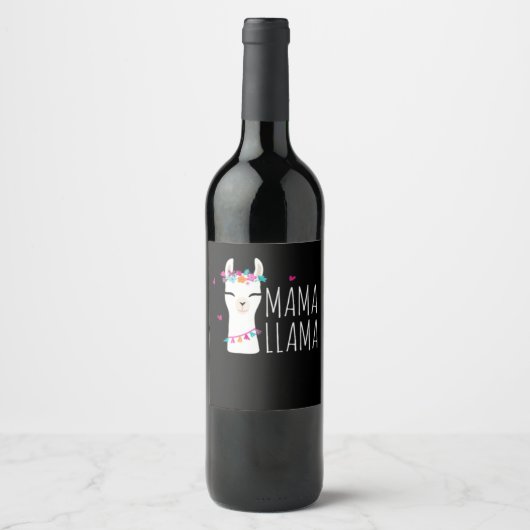 Étiquette Pour Bouteilles De Vin Llama Gift | Mama Llama (Devant)